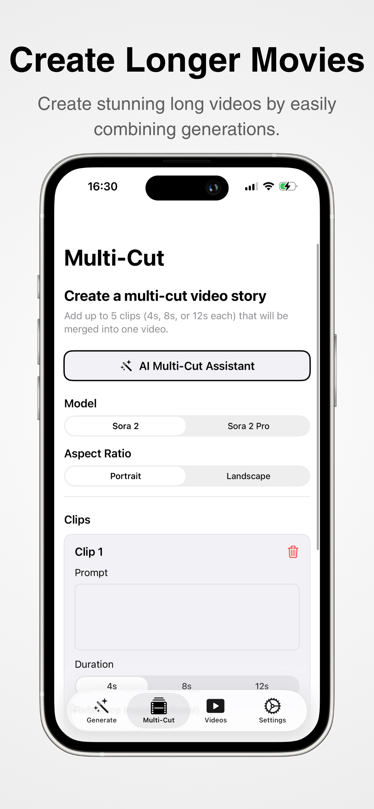 Multi-cut video interface